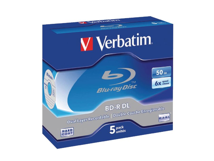 BD-R DL Blu-Ray medie - 50GB 6x speed Dual layer (5 stk.)