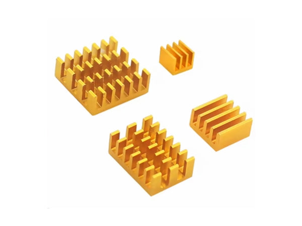 Køleprofil-sæt til Raspberry Pi 4, Guld (4 dele)