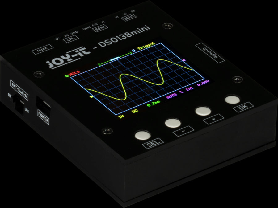 Mini digital oscilloskop - 0-200 KHz, 1 MSa/s, Sort