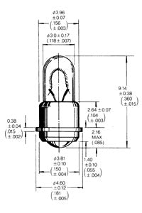 T1 Dværglampe - 12V / 30mA, Flange (OL-3024)