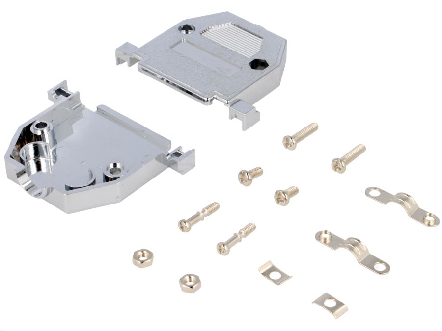 Hus for D-SUB - 25pol (og 44pol HD) Metaliseret plast