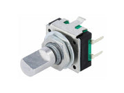 Rotary Encoder - 24 trin, trykknap funk., 15mm (6mm D-aksel)
