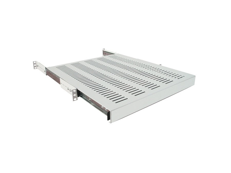 Udtrækshylde til 19" Rackskab - D:800mm, Grå