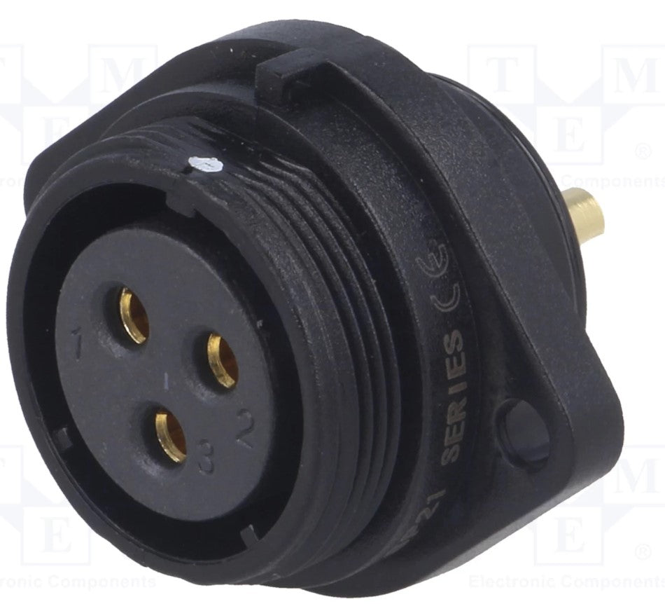 SP21 fatning - 3pol hun, 4mm², 30A, kabinet (IP68)