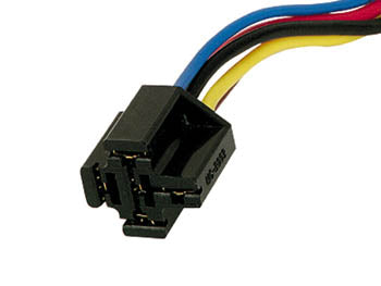 Autorelæ sokkel - 6,4mm spadefatninger, m. ledn. (20cm)