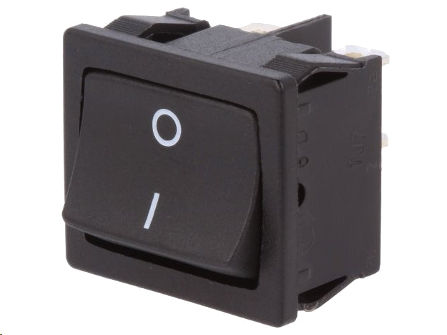 Vippekontakt - 2P OFF-ON, 250V/12A, Sort (19,1x21,9mm)