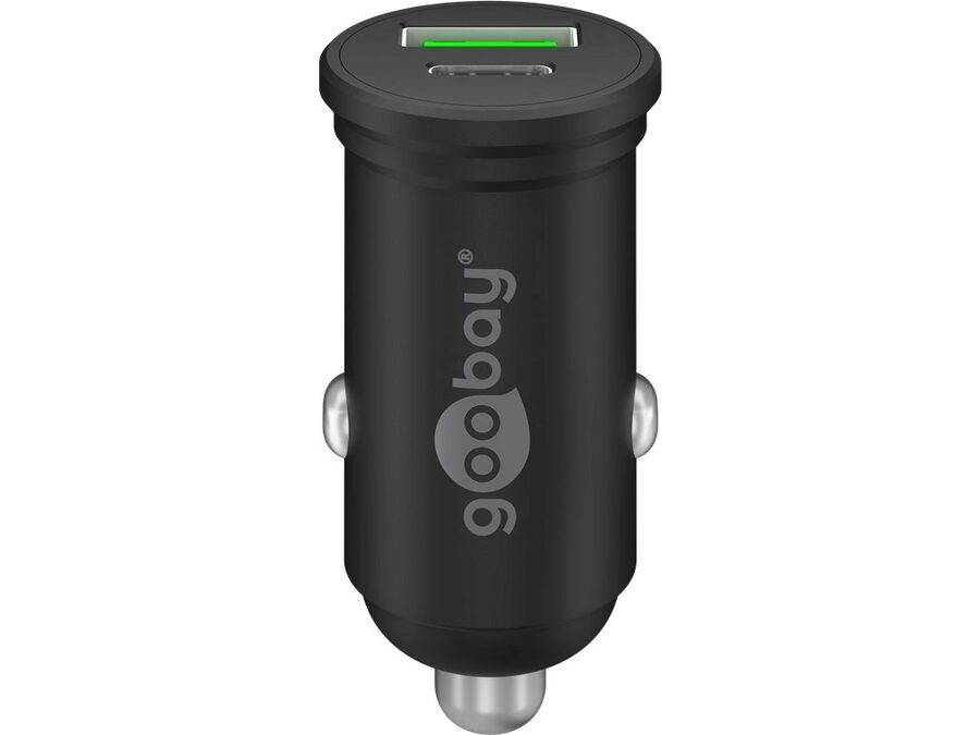 12/24V biladapter - 1 x USB-A, 1 x USB-C PD udtag, 45W