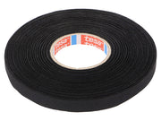 Lærredstape - 9mm bred / 320µm, 150°C, Sort (25m)