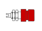 Prof. Bananbøsning isoleret, Rød 4mm (BIL20)