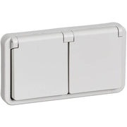 OPUS74 DOBBELT STIKKONTAKT VANDRET 2P+J LG