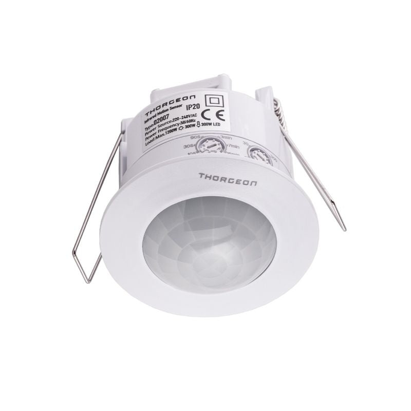 Bevægelsessensor til indbygning - LED venlig, hvid, PIR infrarød, IP20 indendørs