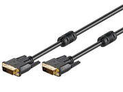 DVI-D kabel - Dual Link, 2 x DVI-D han, m. støjfilt. (5m)