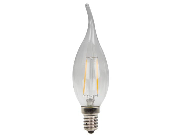Filament LED kerte vindstød - 230V / 2W, E14 (2700K)