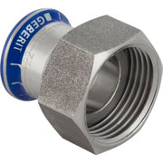 22mm x 1" forskruning m. omløber muf/muf Mapress RF/kromnikkel