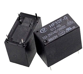 Miniature relæ - 12VDC 10A, 1 x slutte (SPST-NO), 4-ben 2,54