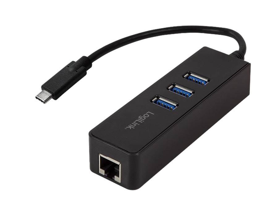 USB-C HUB - 3 x USB 3.0 porte + RJ45 Gigabit LAN (14cm)