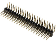 Dual Pin header 2,54mm, 90° vinklet - Han/han (2x20) 40 pins