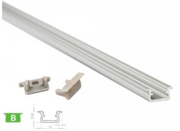 Alu. LED profil - Type B, Anodiseret alu. (2,02m)