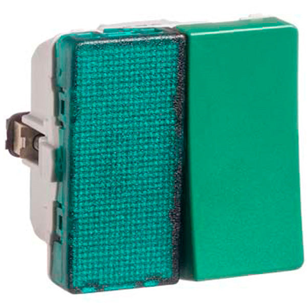 LK Fuga afbryder med grøn LED lampe 1-pol 16A - grøn