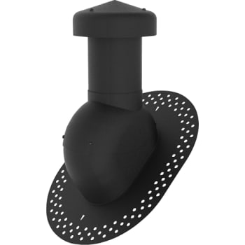 Ventilationshætte Ø160 sort m flange til tagpap + kondensindsats