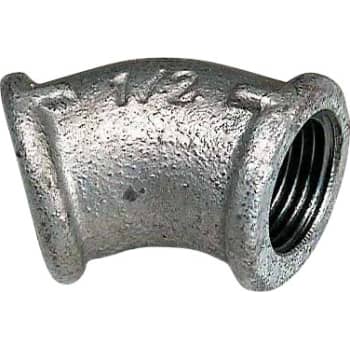 1/2" Galvaniseret vinkel 45° muffe/muffe