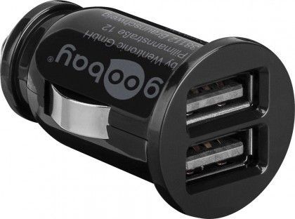 Dobbelt USB billader - 2 x USB A hun (3,1A), Sort