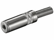 JACK forlænger - 3,5mm stereo hun, metalhus m. fjeder
