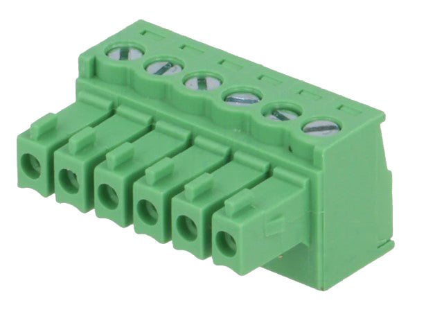 Indstik skrueterminal - 6P hun 3,5mm 0,5-1,5mm², Grøn