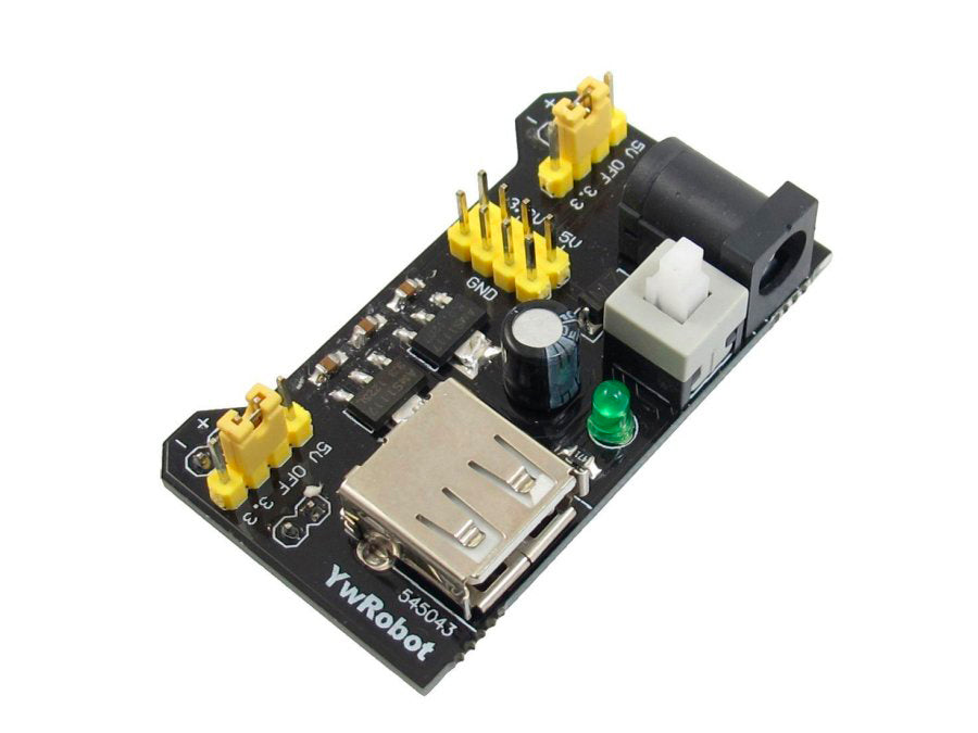 Breadboard strømforsyningsmodul - 3,3V + 5V ud