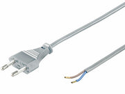 Strømkabel - Euro han til løs ende, Grå (1,5m)