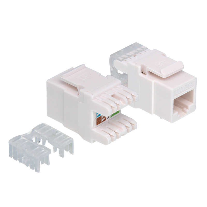 Keystone RJ45 fatning - CAT5e 100MHz UTP, Hvid (Toolless)