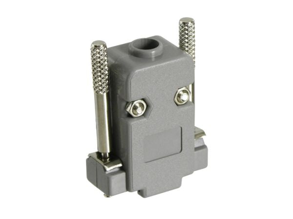 Hus for D-SUB - 9pol (og 15pol HD), m. fingerskruer, Grå