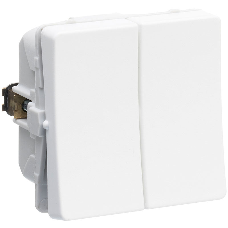 LK Fuga dobbelt korrespondance afbryder 16A - hvid