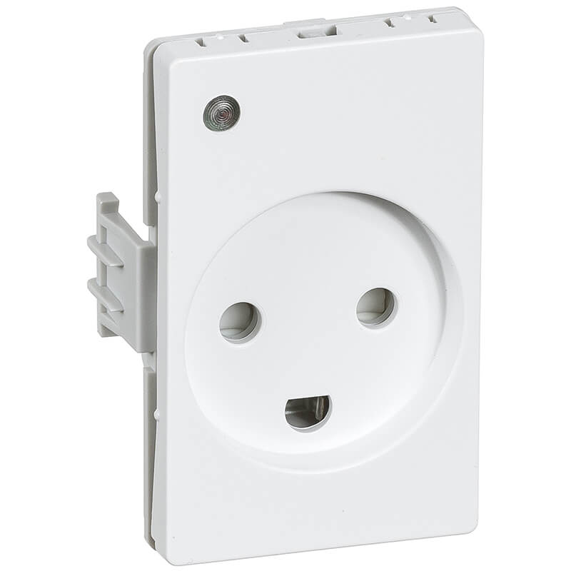 LK Clicline stikkontakt m jord m lampe hvid