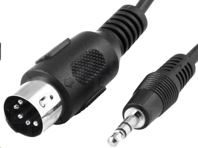 DIN kabel - 5P DIN han til 3,5mm St. JACK han (3-5-2) (1,2m)