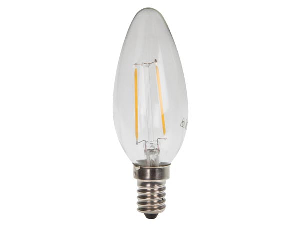 Filament LED kertepære - 230V / 2W, E14 sokkel (2700K)