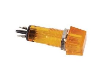 Panel kontrollampe - 220V, Kvadrat 9 x 9 mm, Orange