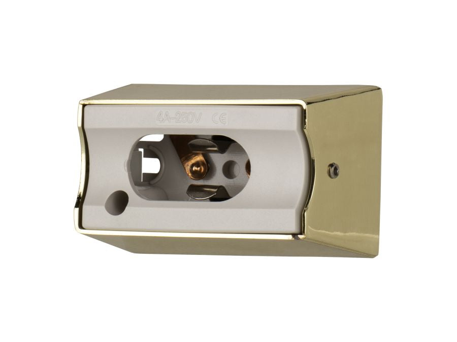 Lampeholder/fatning - S14d, metalisk Guld