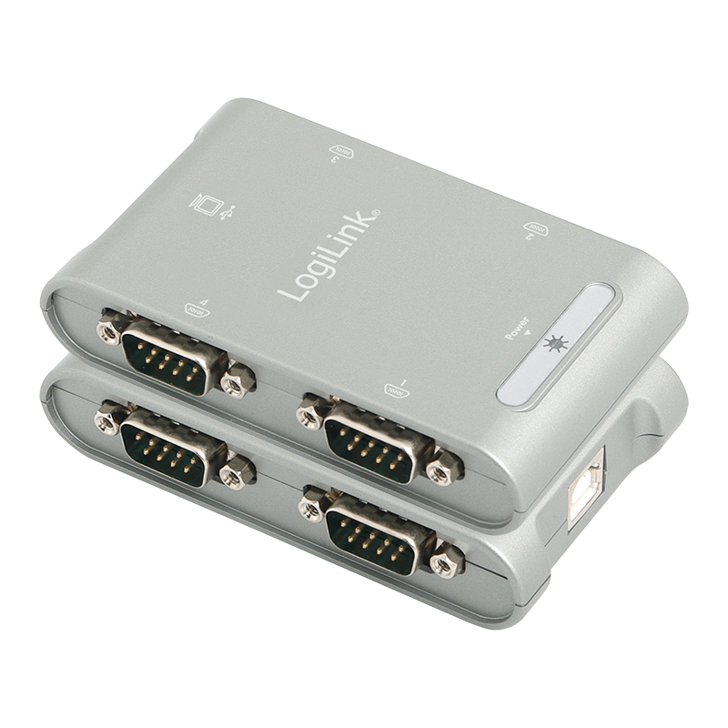 USB 2.0 til 4 x Seriel RS232 konverter