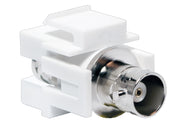 Keystone BNC stik - 2 x BNC hun, Hvid