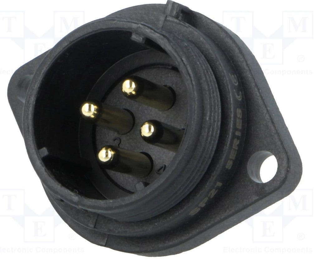 SP21 fatning - 4pol han, 1.5mm², 30A, Kabinet (IP68)