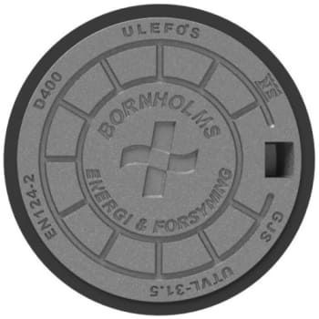 Ulefos 315 mm dæksel m/påstøbt pakning/fjederlås, Bornholm