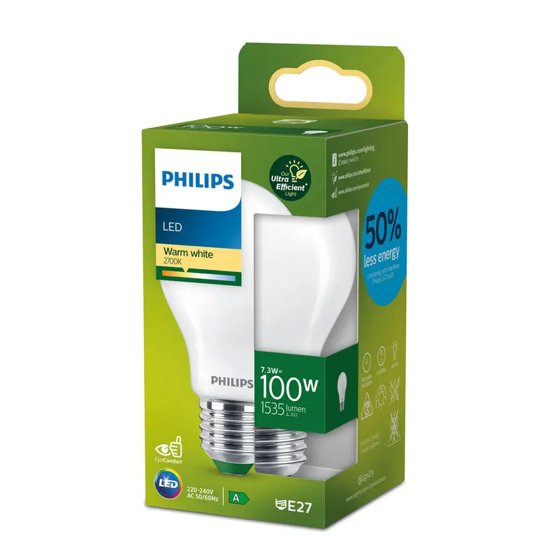 Philips LED 7,3W (100W) E27 2700K 1535lm Mat
