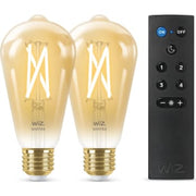 WiZ E27 LED Amber Filament rørpære - kold til varm - 2-pak m/fjernebetjening
