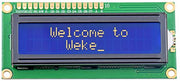LCD 16x2 m. blå baggrundslys - 5V (til Arduino)