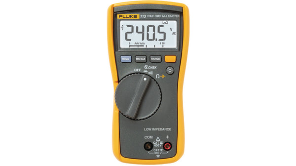 FLUKE 113 - Multimeter, Sand RMS AC, 600VAC/DC