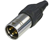 XLR stik "heavy duty" - 3P han, nikkel, Sort (IP65)