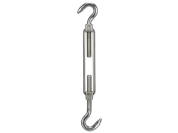 Rustfri stål bardunstrammer - M8, Krog/krog