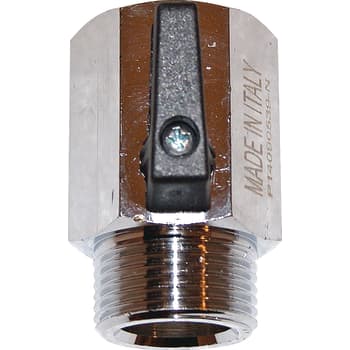 3/4" kuglehane muffe/nippel forkromet med sort greb