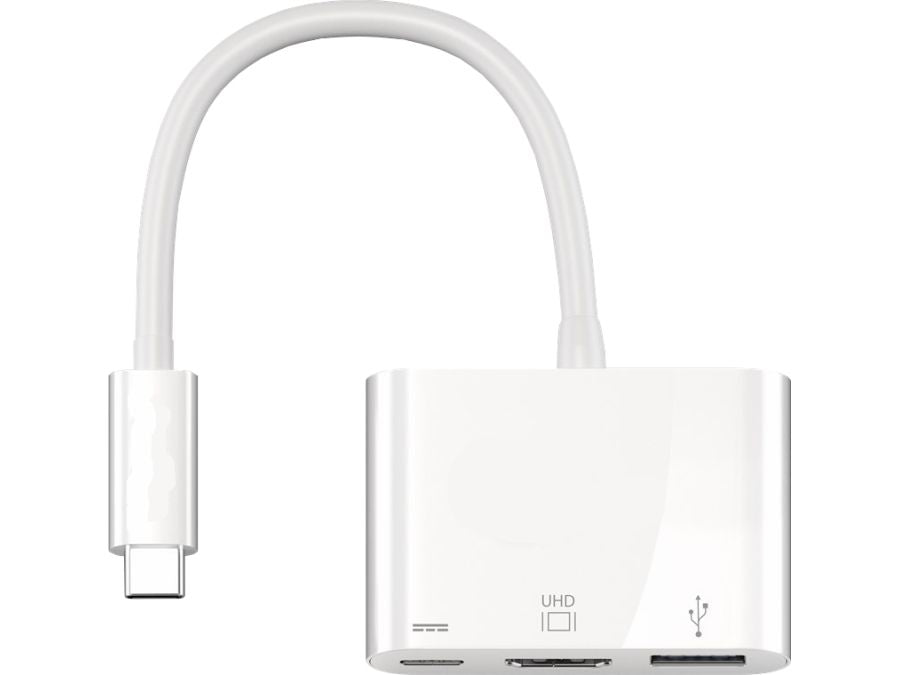 USB multiport adapter - USB-C han/hun, USB-A hun, HDMI, PD